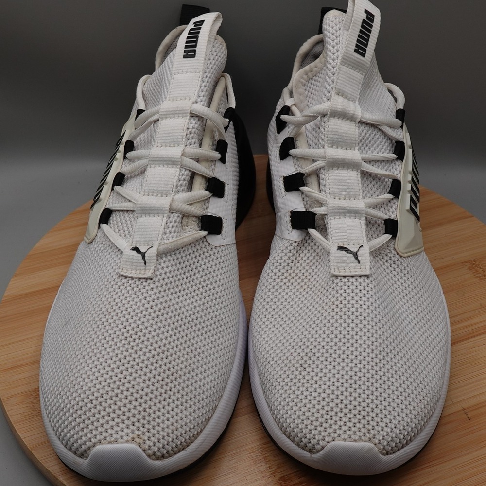 Puma Shoes Men 13 White Black Retaliate Training Athletic Sneaker 192340-19 Flaw - Picture 3 of 12
